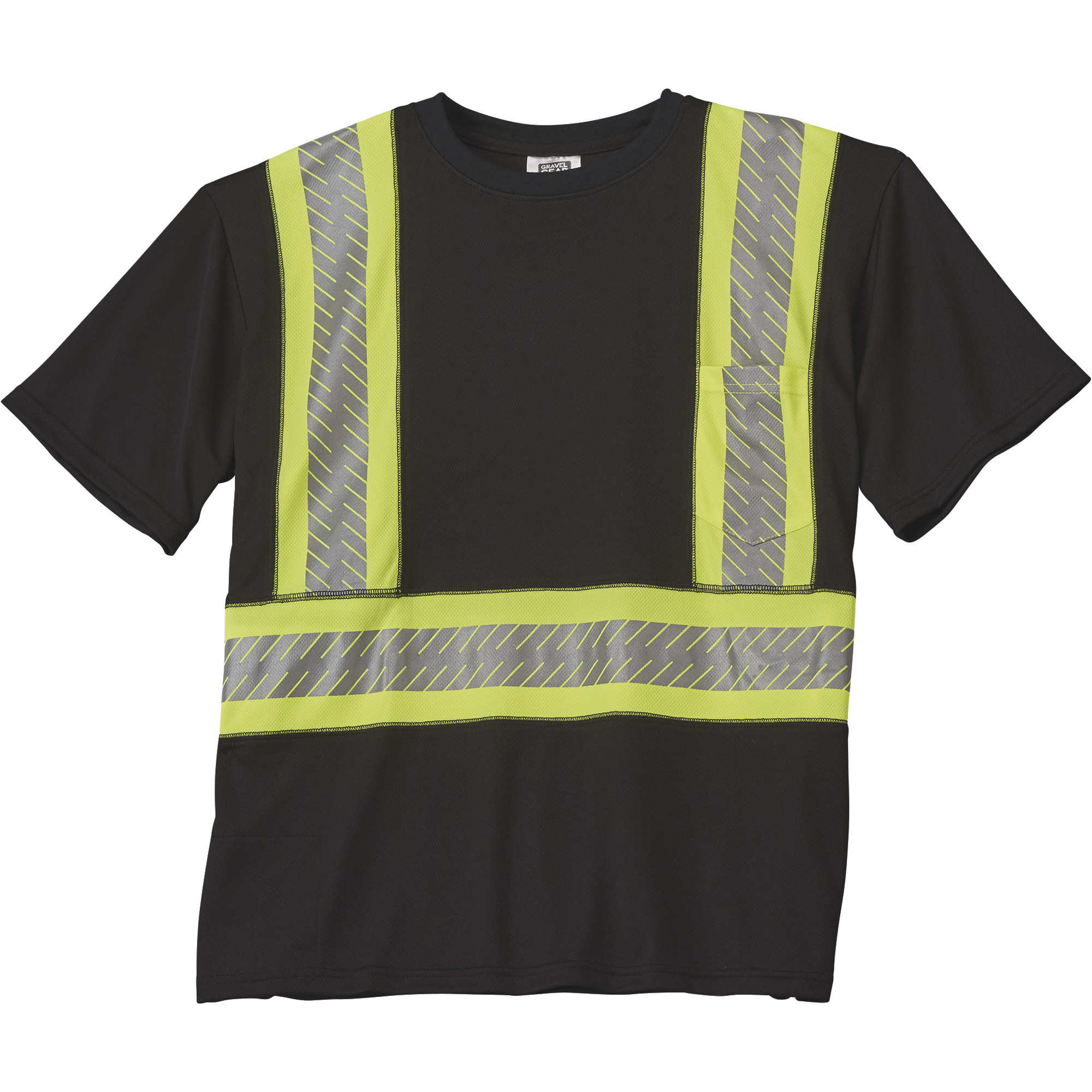 Gravel Gear Men's Class 1 Short-Sleeve T-Shirt, Black/Lime, Large